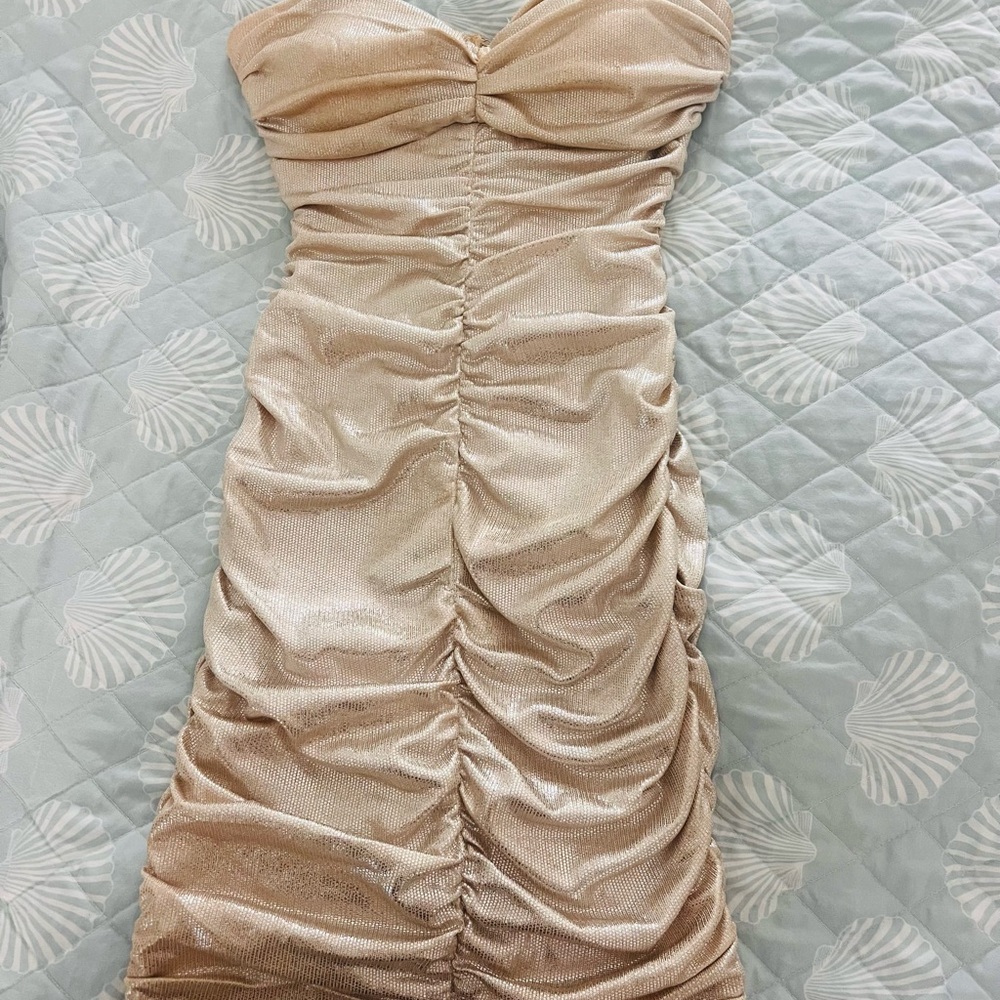 Gold mini dress